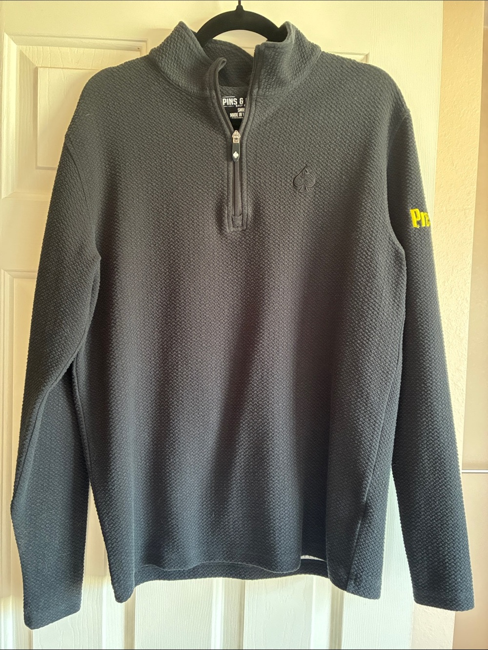 Pins & Aces Men's Golf Charcoal Half-Zip Knit Pullover Size Small